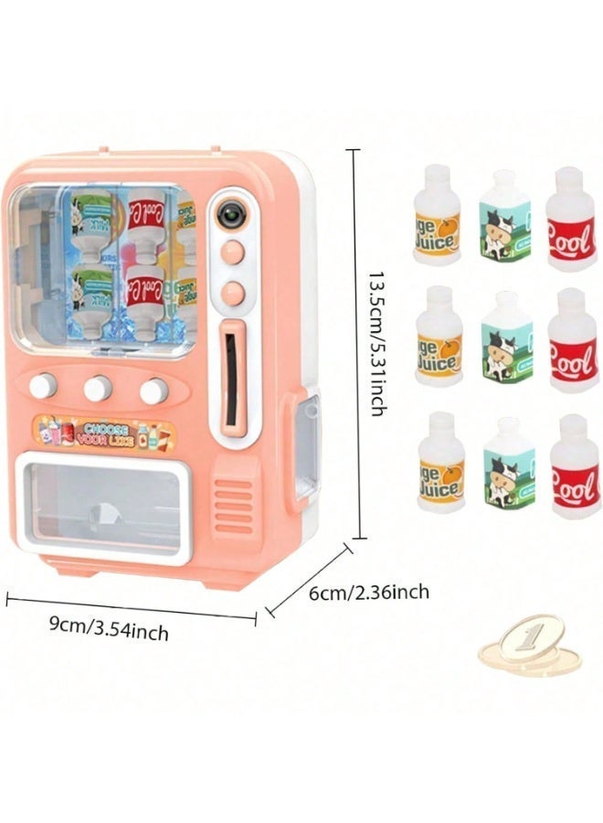 Generic Mini Vending Machine Play Set - 10pcs Beverage Dispenser and Fruit Toy Kit for Creative Dollhouse Play & Kids' Kitchen Accessories, Perfect for Ages 3 - Image 5